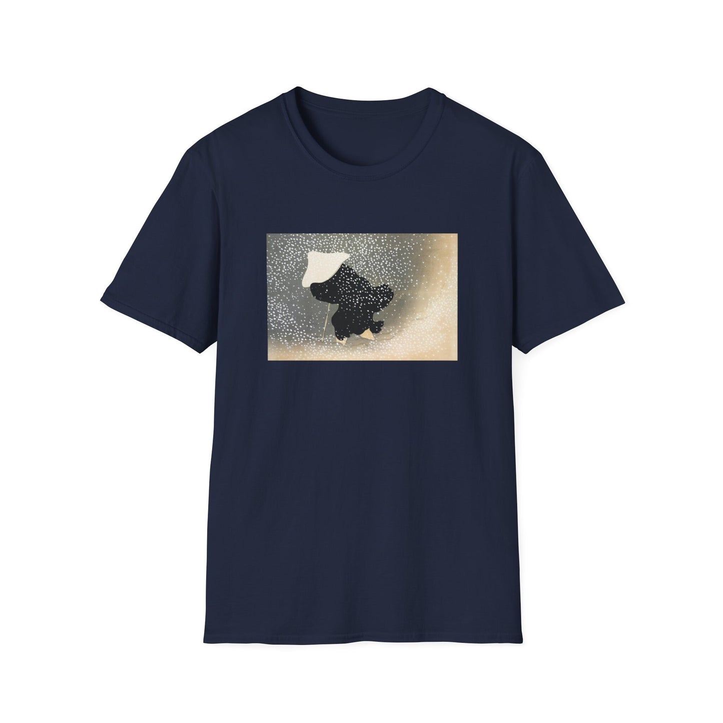 Kamisaka Sekka artist; Snow from Momoyogusa Flowers of a Hundred Generations T shirt from famous Japanese woodblock print