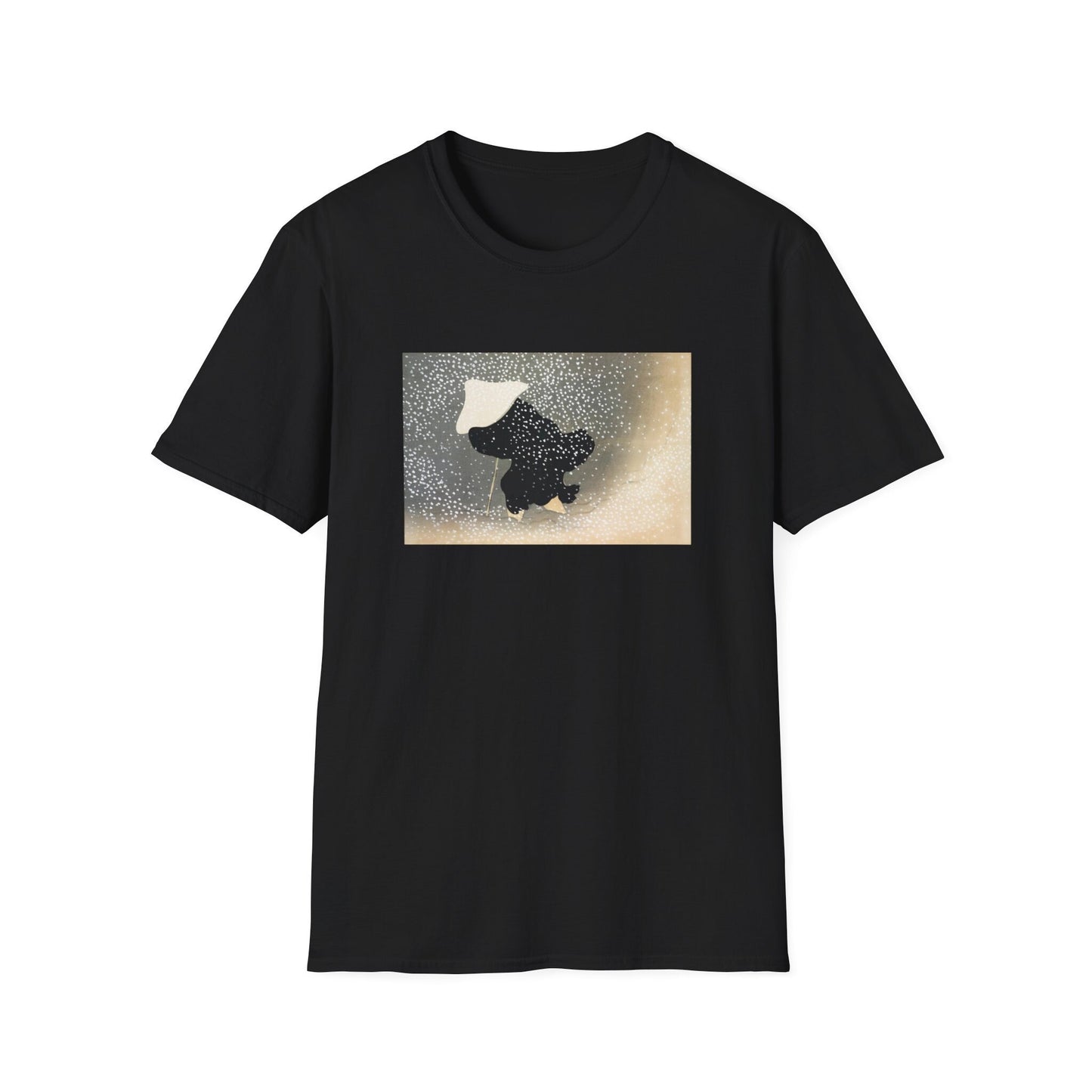 Kamisaka Sekka artist; Snow from Momoyogusa Flowers of a Hundred Generations T shirt from famous Japanese woodblock print