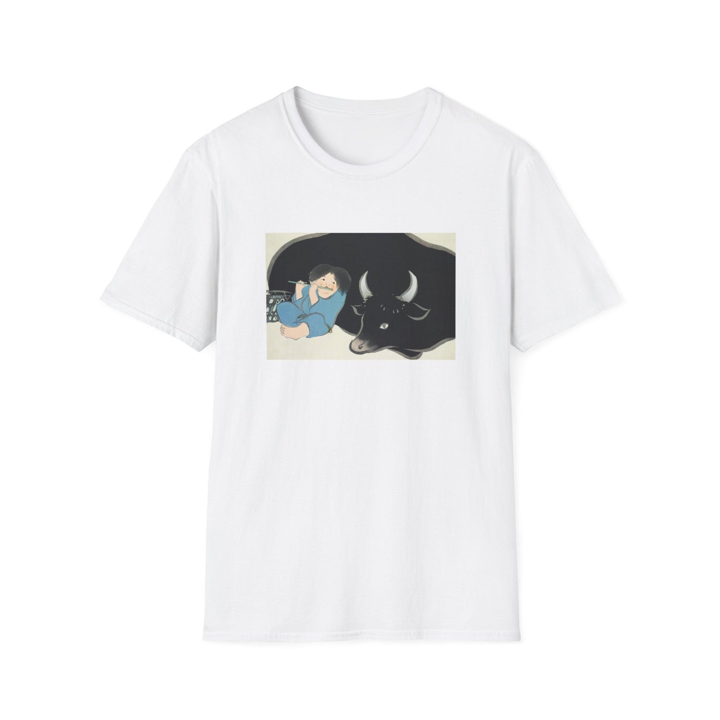 Kamisaka Sekka artist; Flute player from Momoyogusa Flowers of a Hundred Generations 2 T shirt from famous Japanese woodblock print
