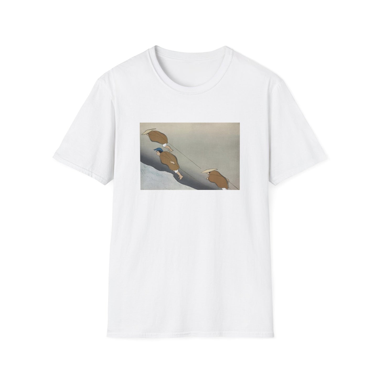 Kamisaka Sekka artist; Fishermen from Momoyogusa Flowers of a Hundred Generations T shirt from famous Japanese woodblock print