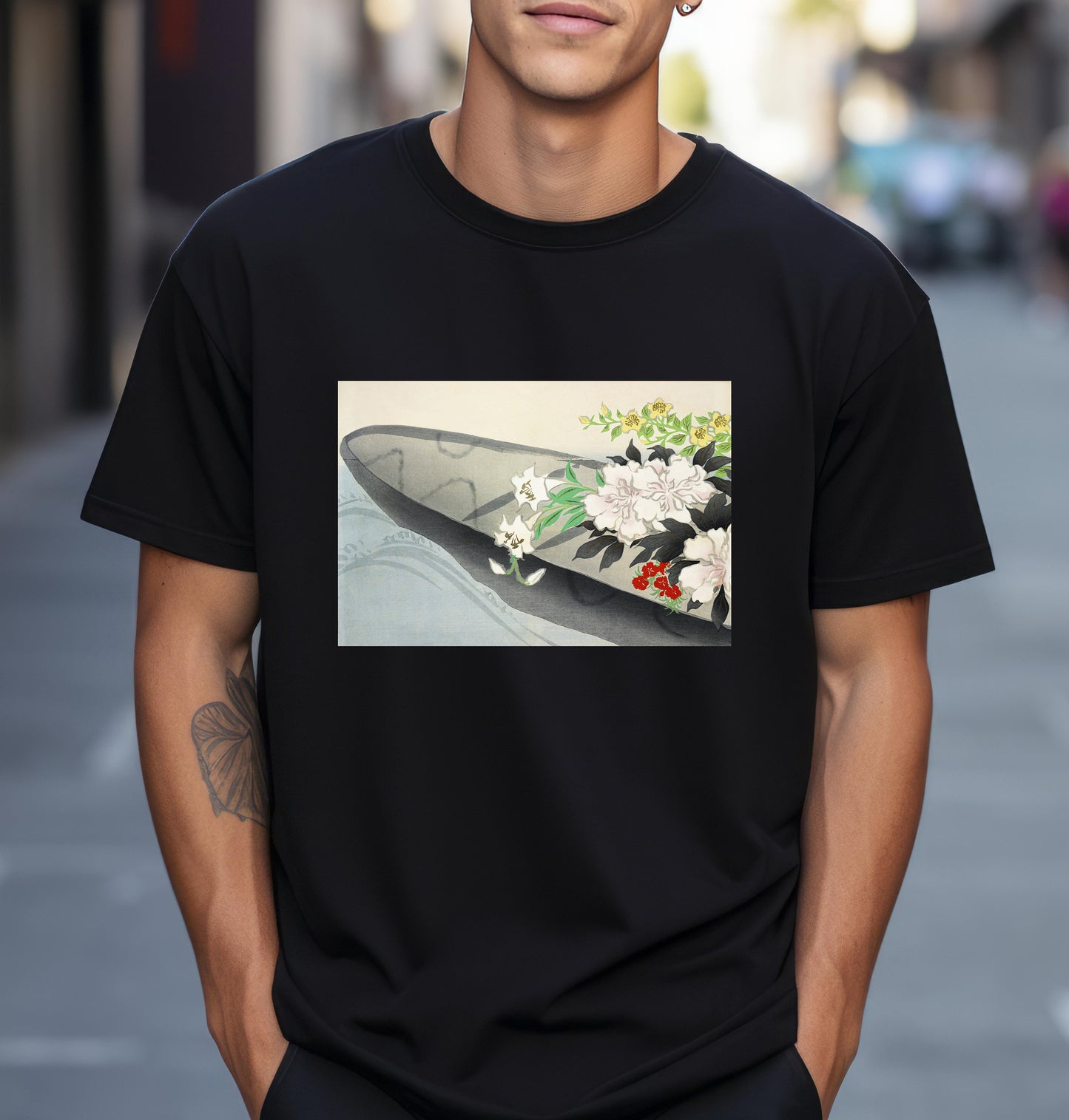 Kamisaka Sekka artist; Flower boat from Momoyogusa Flowers of a Hundred Generations T shirt from famous Japanese woodblock print