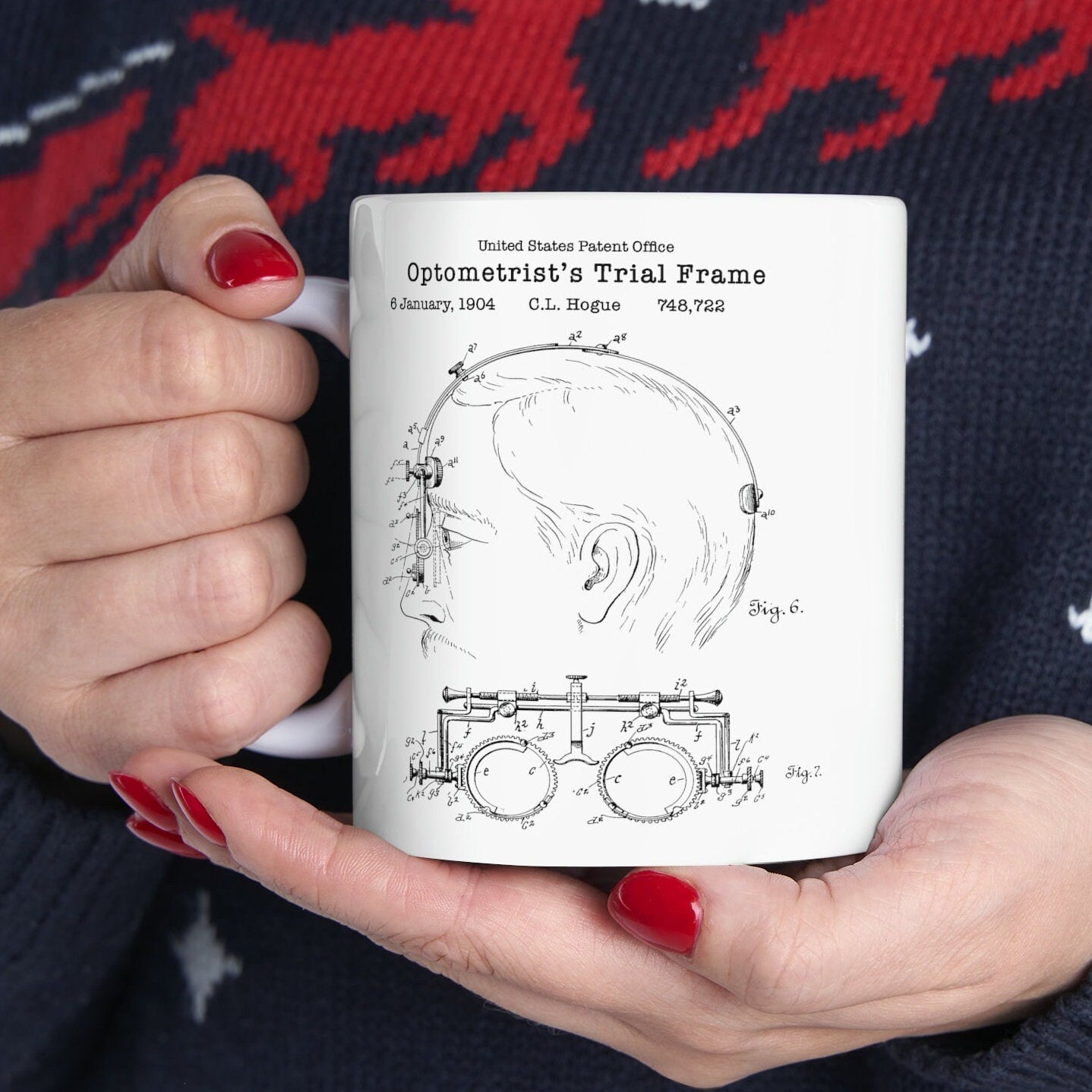 Antique optometrists frame patent design from the US Patent Office. Perfect gift for any optician optometry eyesight healthcare optical