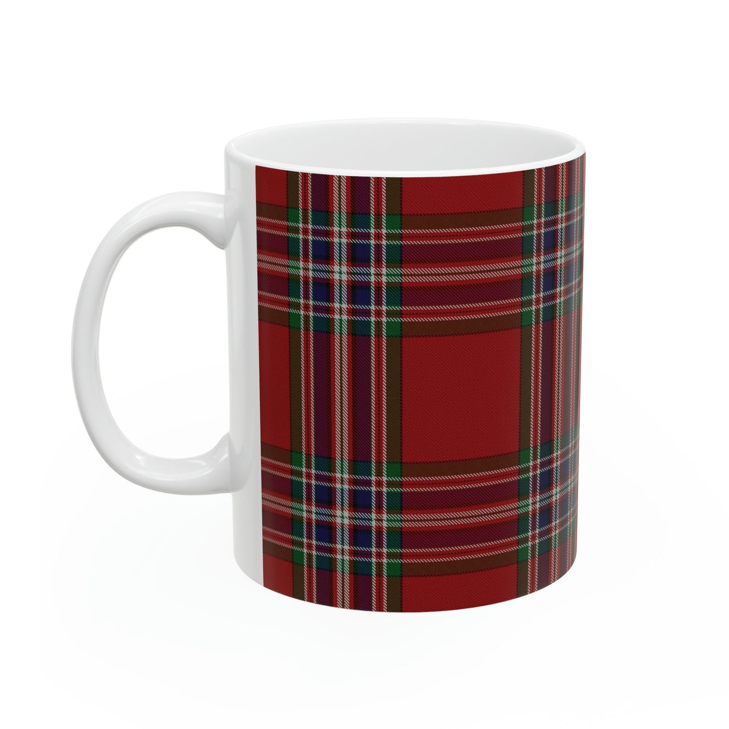 MacFarlane red. The elegant and colourful tartan on this mug is taken from the Scottish Register of Tartans based in Scotland.