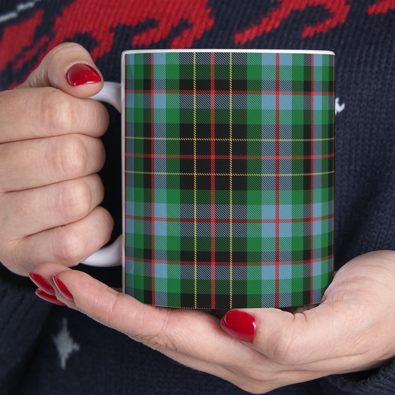 Brodie hunting. The elegant and colourful tartan on this mug is taken from the Scottish Register of Tartans based in Scotland.