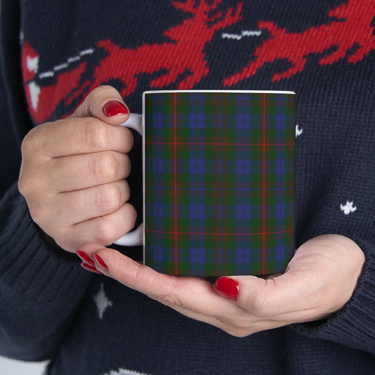 Buchanan hunting ancient. The elegant and colourful tartan on this mug is taken from the Scottish Register of Tartans based in Scotland.
