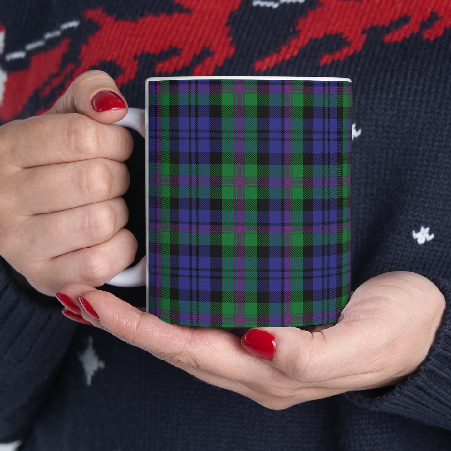 Baird modern. The elegant and colourful tartan on this mug is taken from the Scottish Register of Tartans based in Scotland.