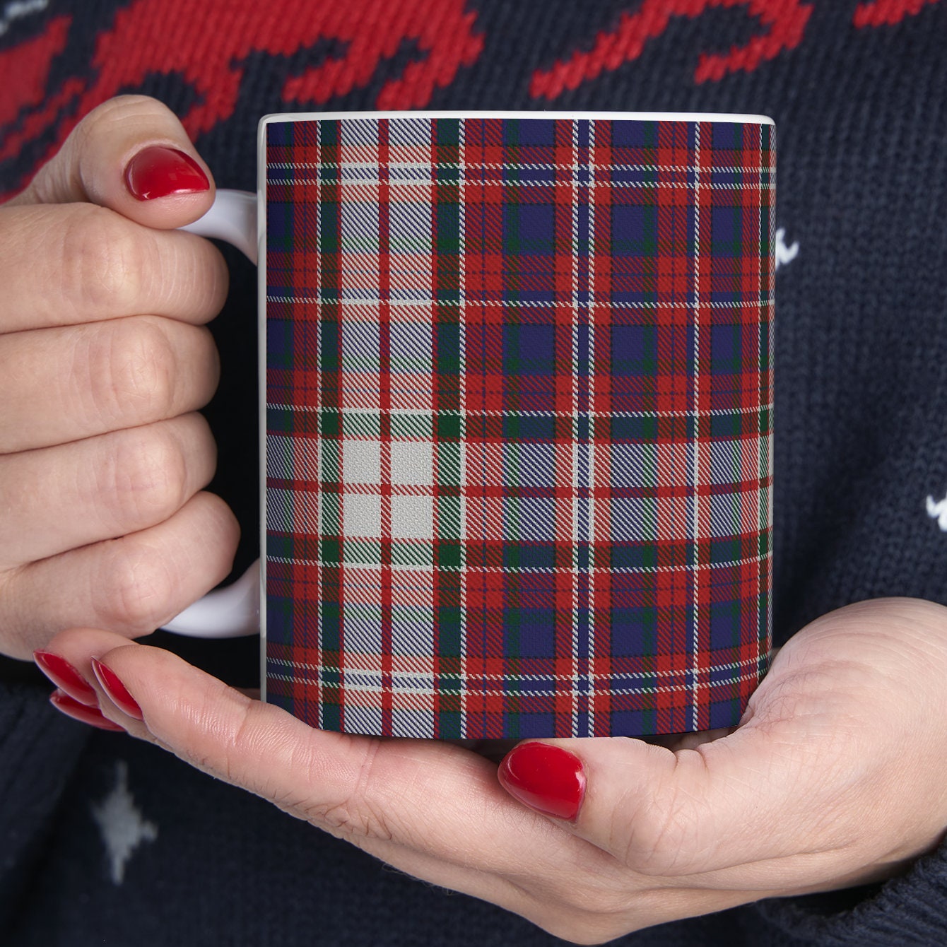 MacFarlane dress. The elegant and colourful tartan on this mug is taken from the Scottish Register of Tartans based in Scotland.