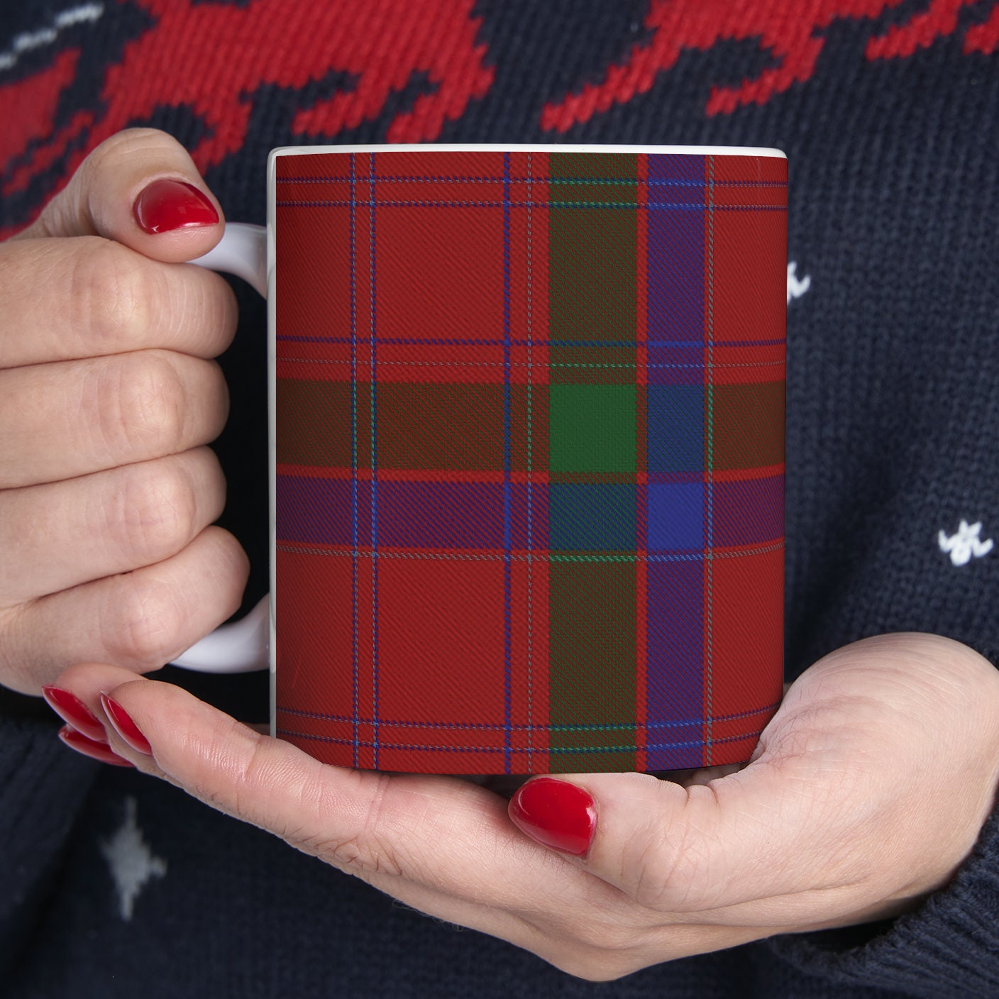 MacGillivary clan. The elegant and colourful tartan on this mug is taken from the Scottish Register of Tartans based in Scotland.