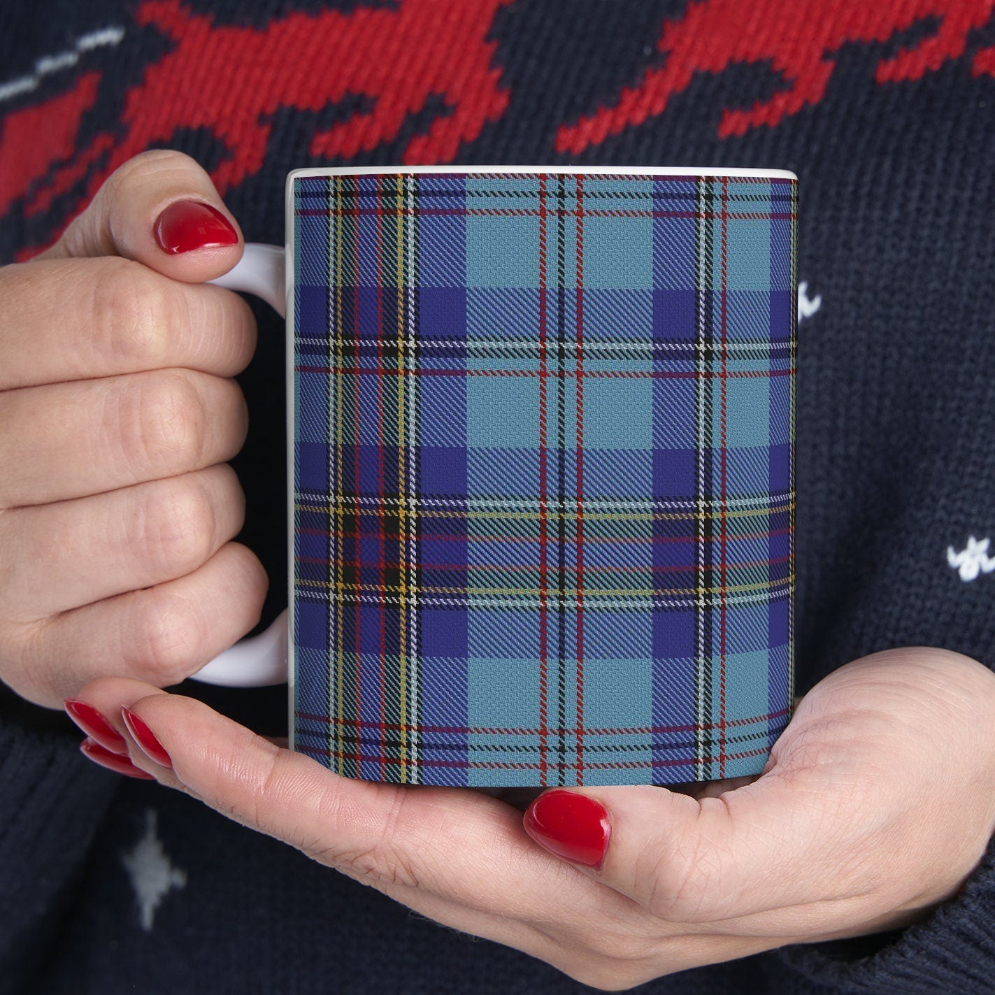 MacLean dress. The elegant and colourful tartan on this mug is taken from the Scottish Register of Tartans based in Scotland.