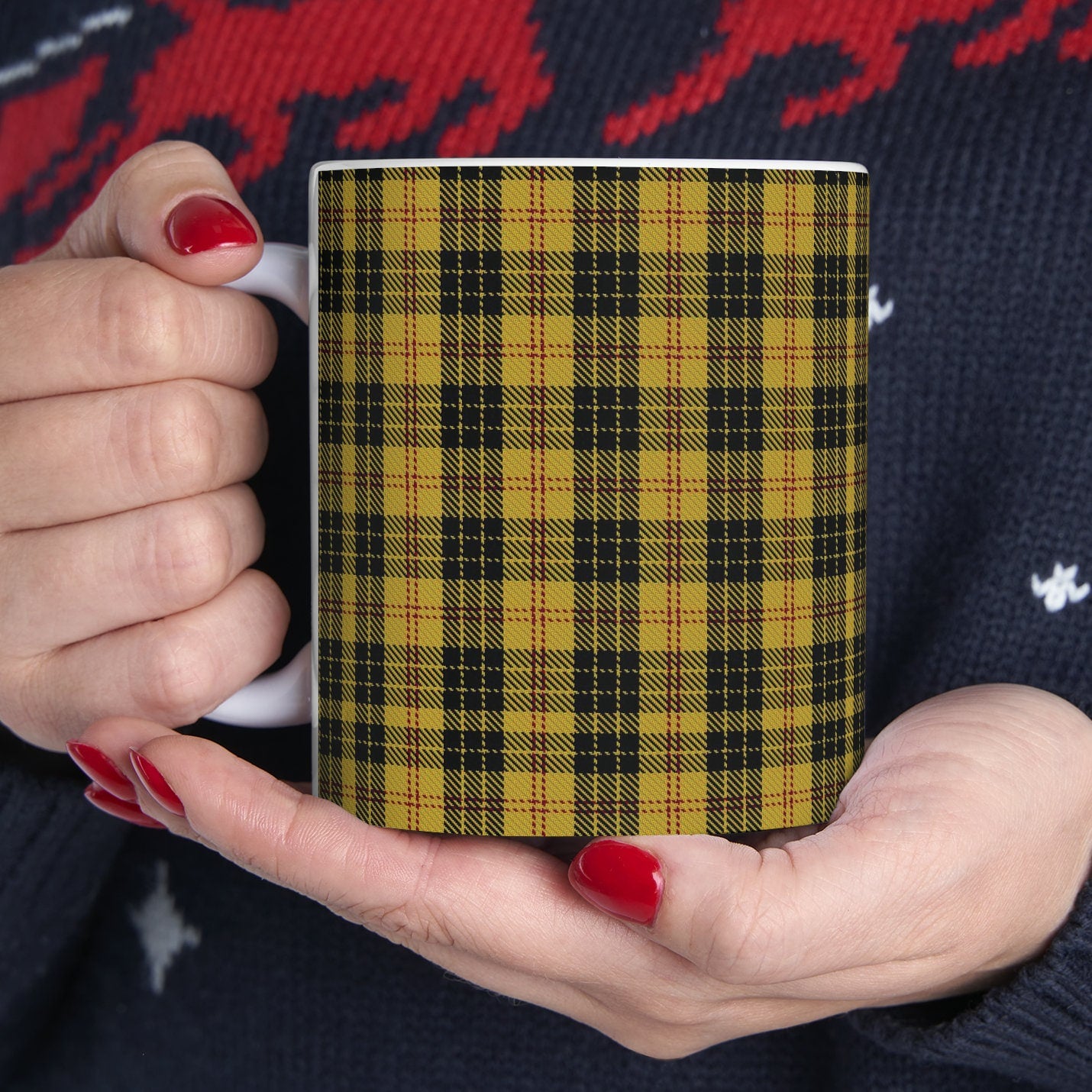 MacLeod clan. The elegant and colourful tartan on this mug is taken from the Scottish Register of Tartans based in Scotland.