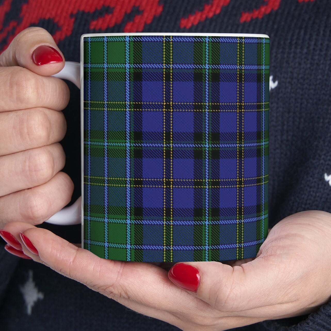 Weir clan. The elegant and colourful tartan on this mug is taken from the Scottish Register of Tartans based in Scotland.
