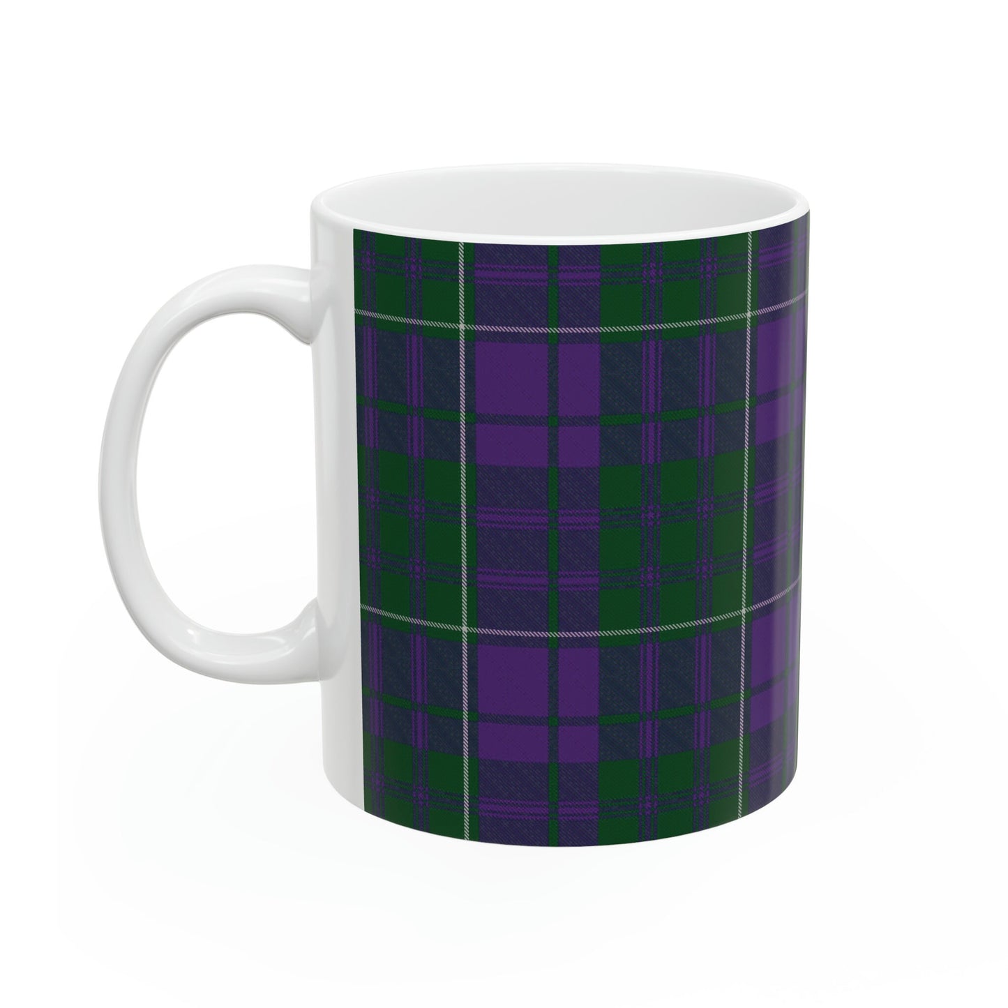 MacRae clan. The elegant and colourful tartan on this mug is taken from the Scottish Register of Tartans based in Scotland.