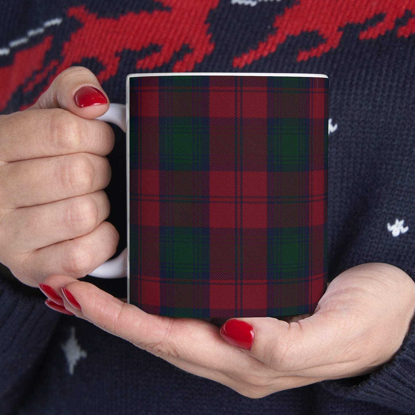 Lindsay clan tartan 2 . The elegant and colourful tartan on this mug is taken from the Scottish Register of Tartans based in Scotland.