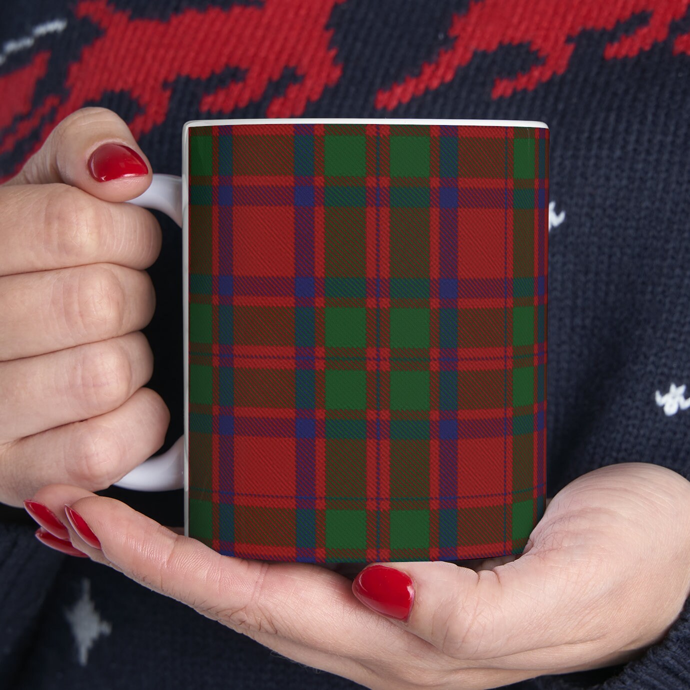 Mackintosh clan tartan 3 . The elegant and colourful tartan on this mug is taken from the Scottish Register of Tartans based in Scotland.