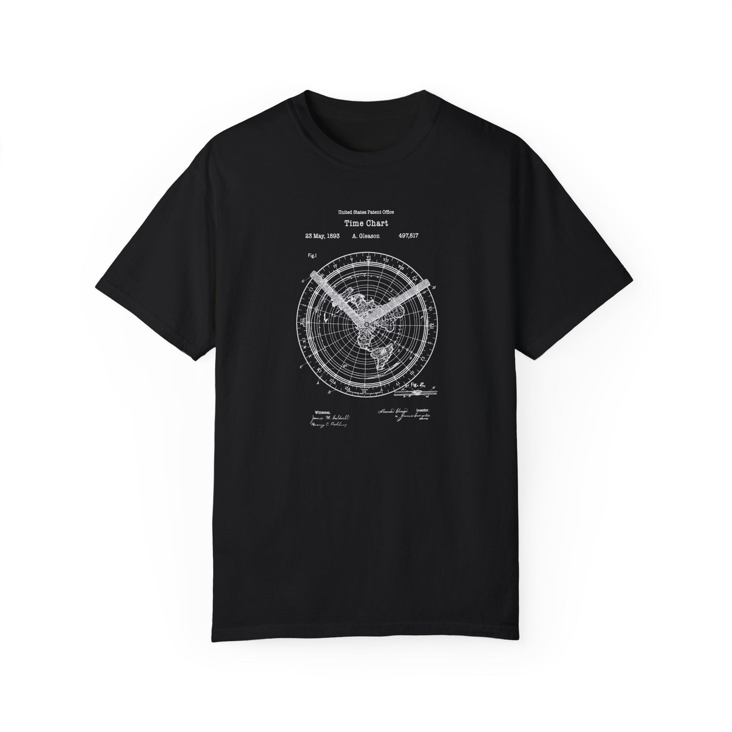Antique maritime nautical clock design from US Patent Office. A quality T shirt perfect for sailors, sailing fans, astronomy, navigation