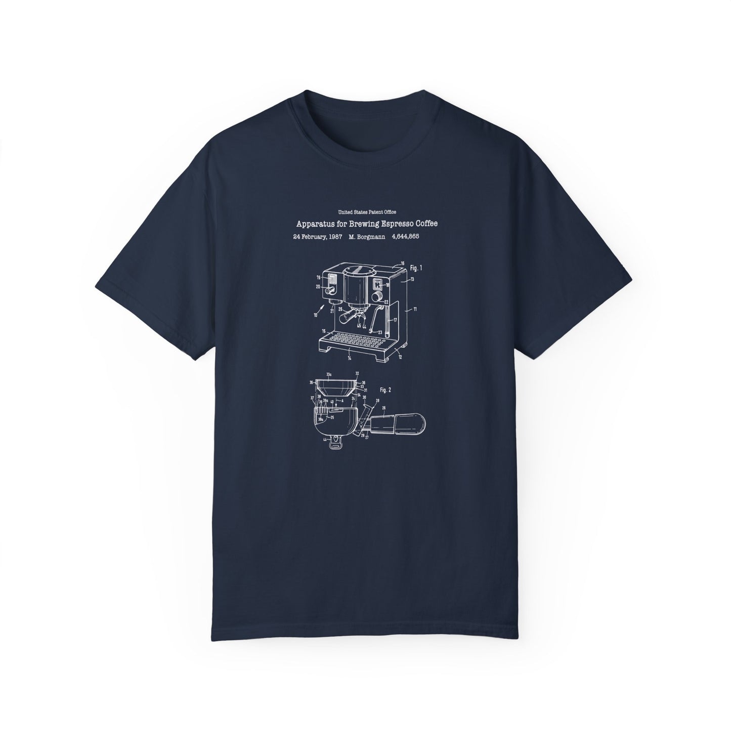 Espresso coffee machine by Krups design from US Patent Office. A quality T shirt perfect for coffee and caffeine lovers