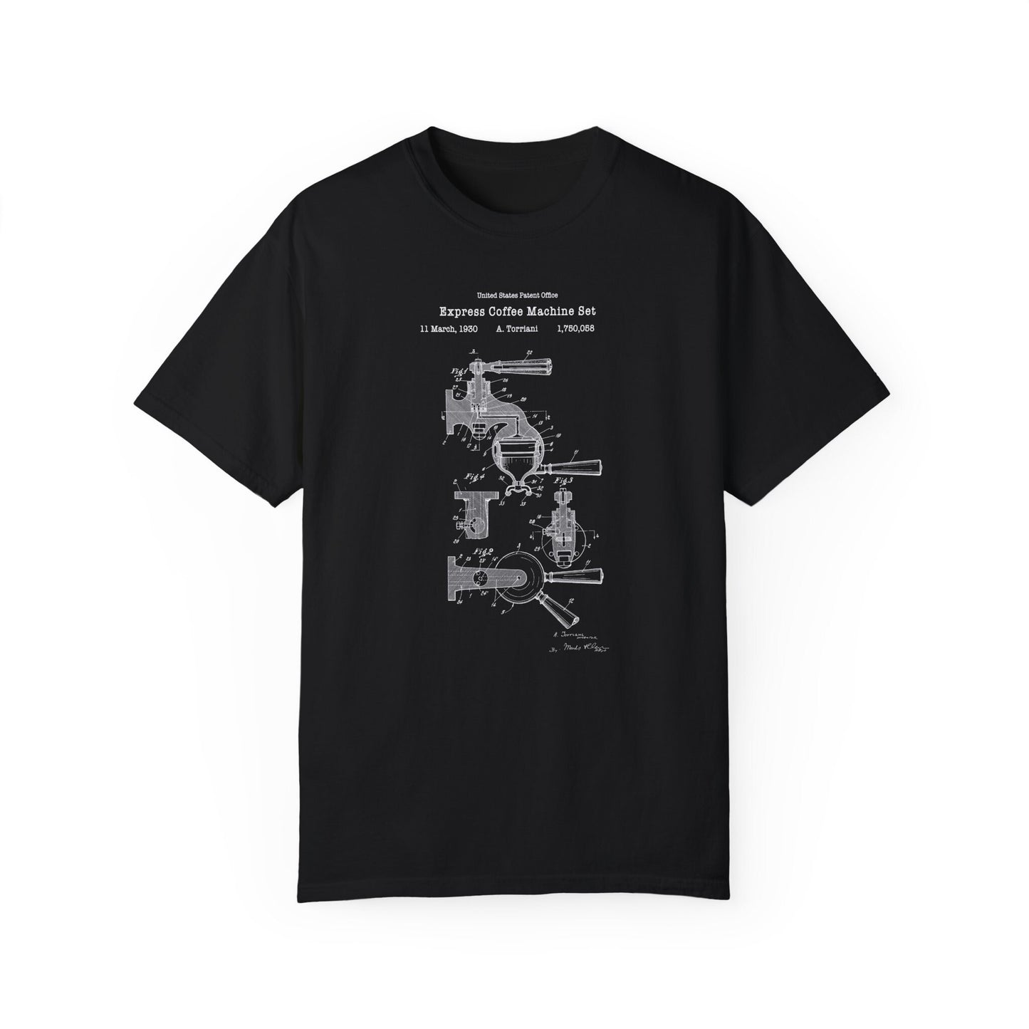 Espresso express coffee machine design from US Patent Office. A quality T shirt perfect for coffee and caffeine lovers