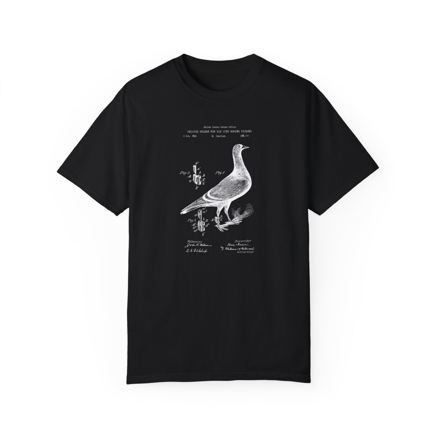 Homing pigeon message carrier from 1896 t shirt from US Patent Office . Perfect gift for pigeon fanciers, keepers, steampunk, birdwatchers