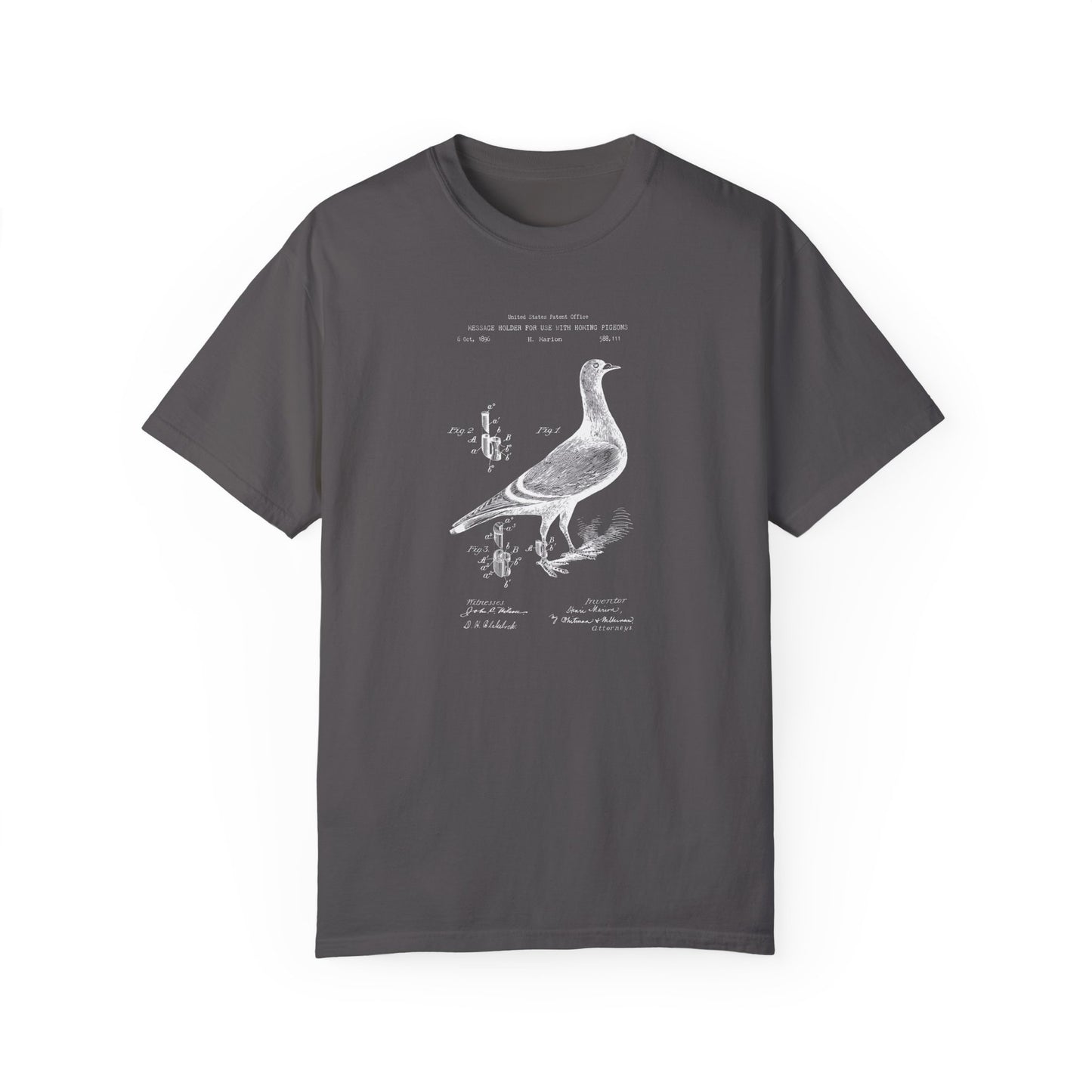Homing pigeon message carrier from 1896 t shirt from US Patent Office . Perfect gift for pigeon fanciers, keepers, steampunk, birdwatchers