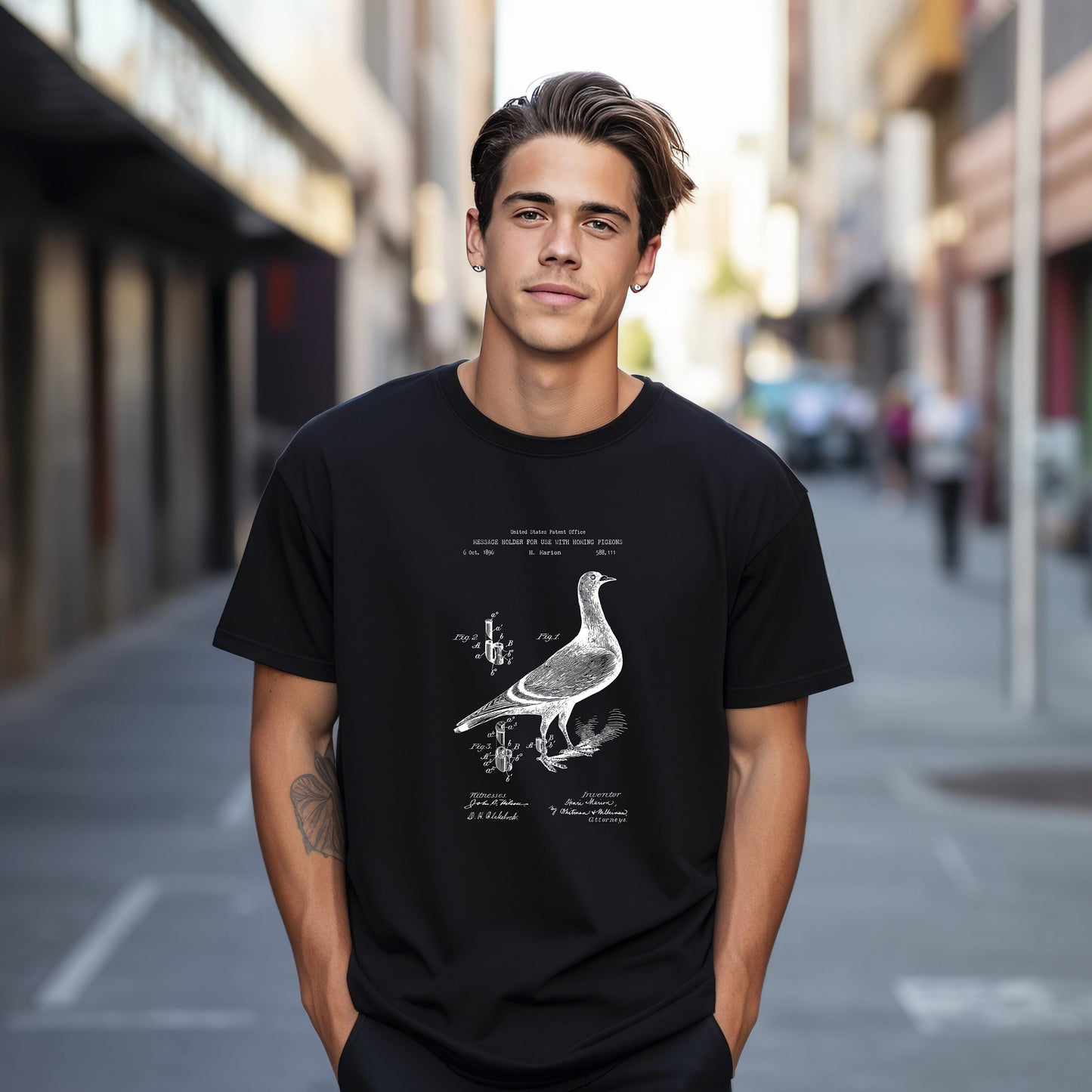 Homing pigeon message carrier from 1896 t shirt from US Patent Office . Perfect gift for pigeon fanciers, keepers, steampunk, birdwatchers