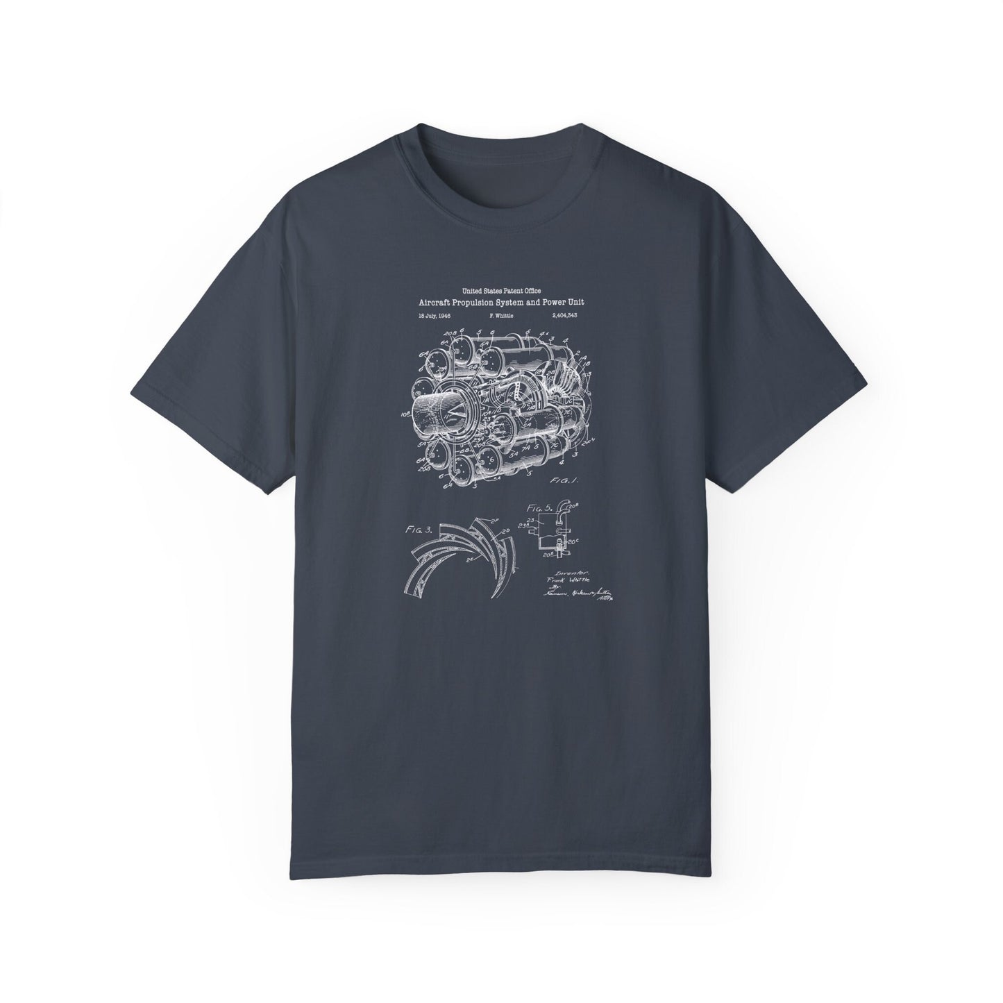 a blueprinted t - shirt with a drawing of an engine