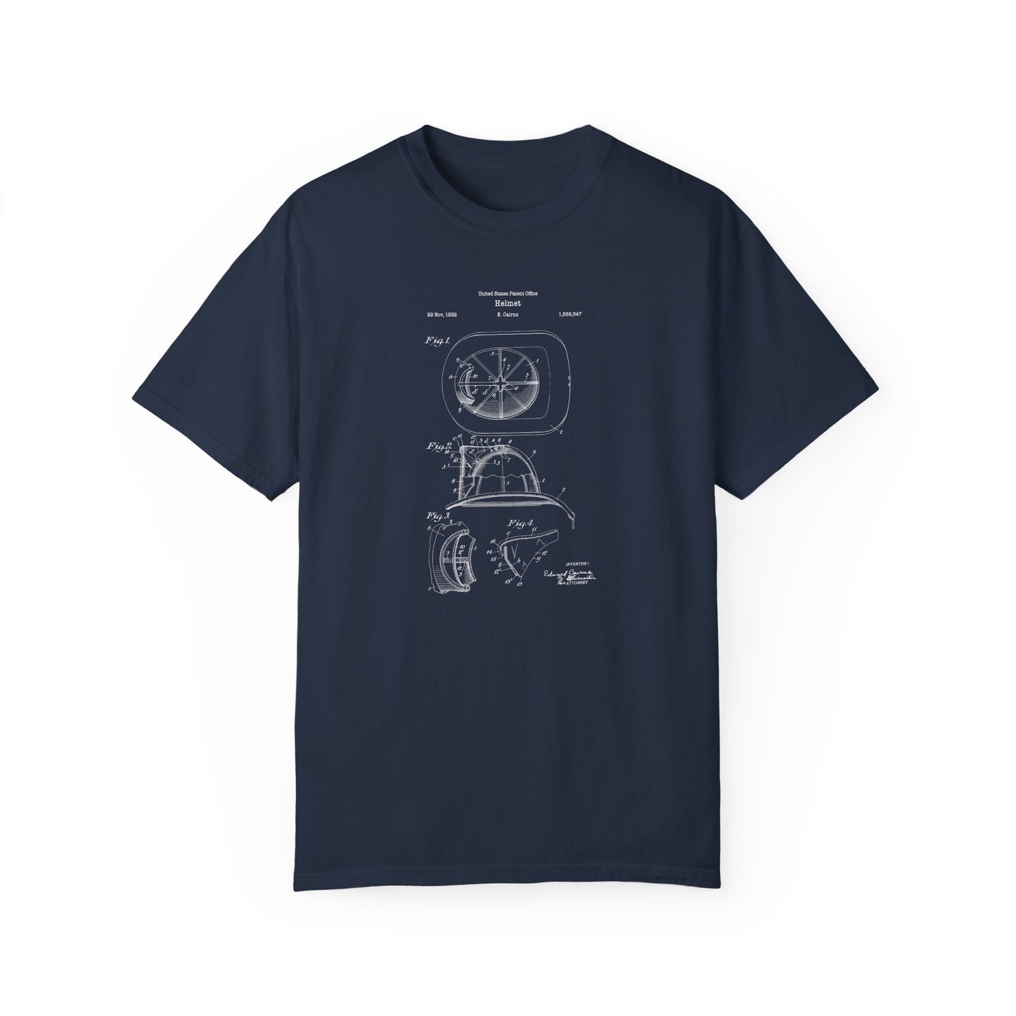 Vintage fireman's helmet from US Patent office. Perfect T shirt gift for firemen, fireman, rescue workers