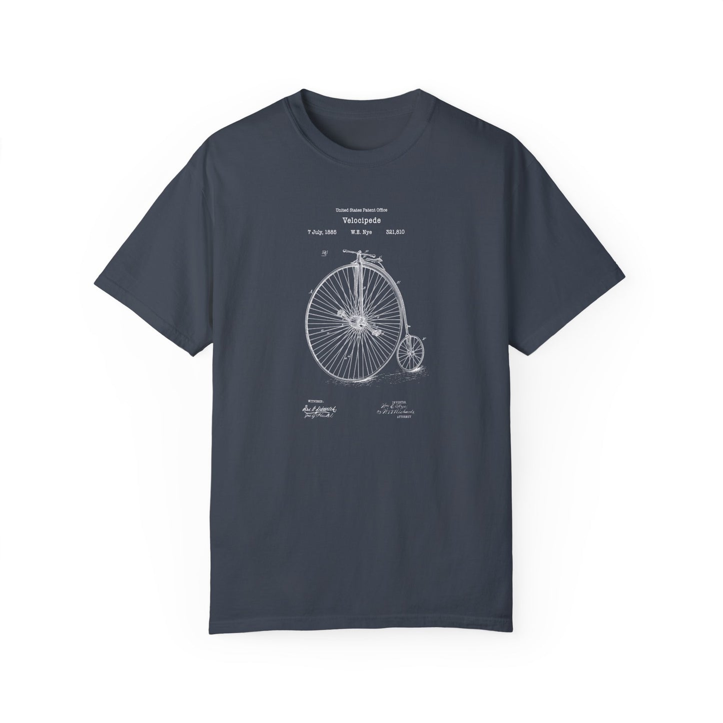 a t - shirt with a drawing of a bicycle
