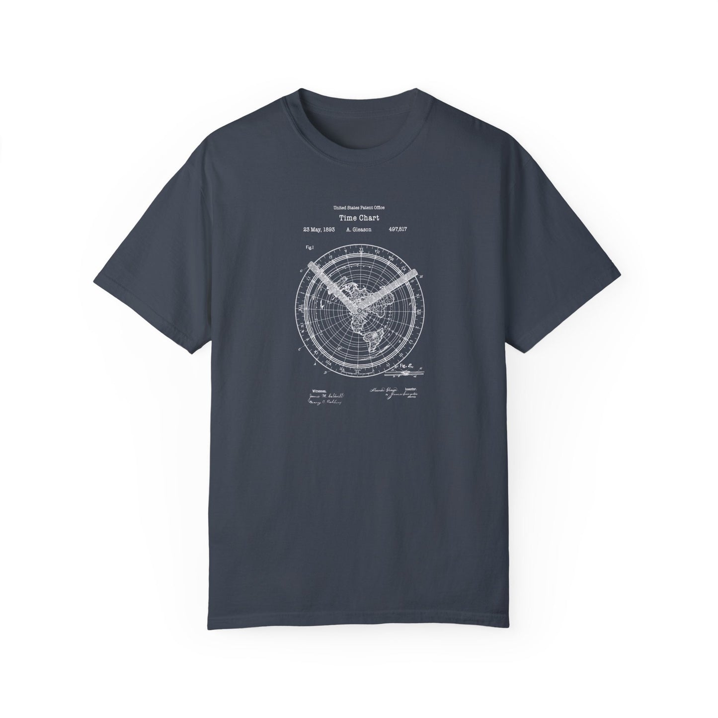 a navy blue t - shirt with a drawing of an airplane