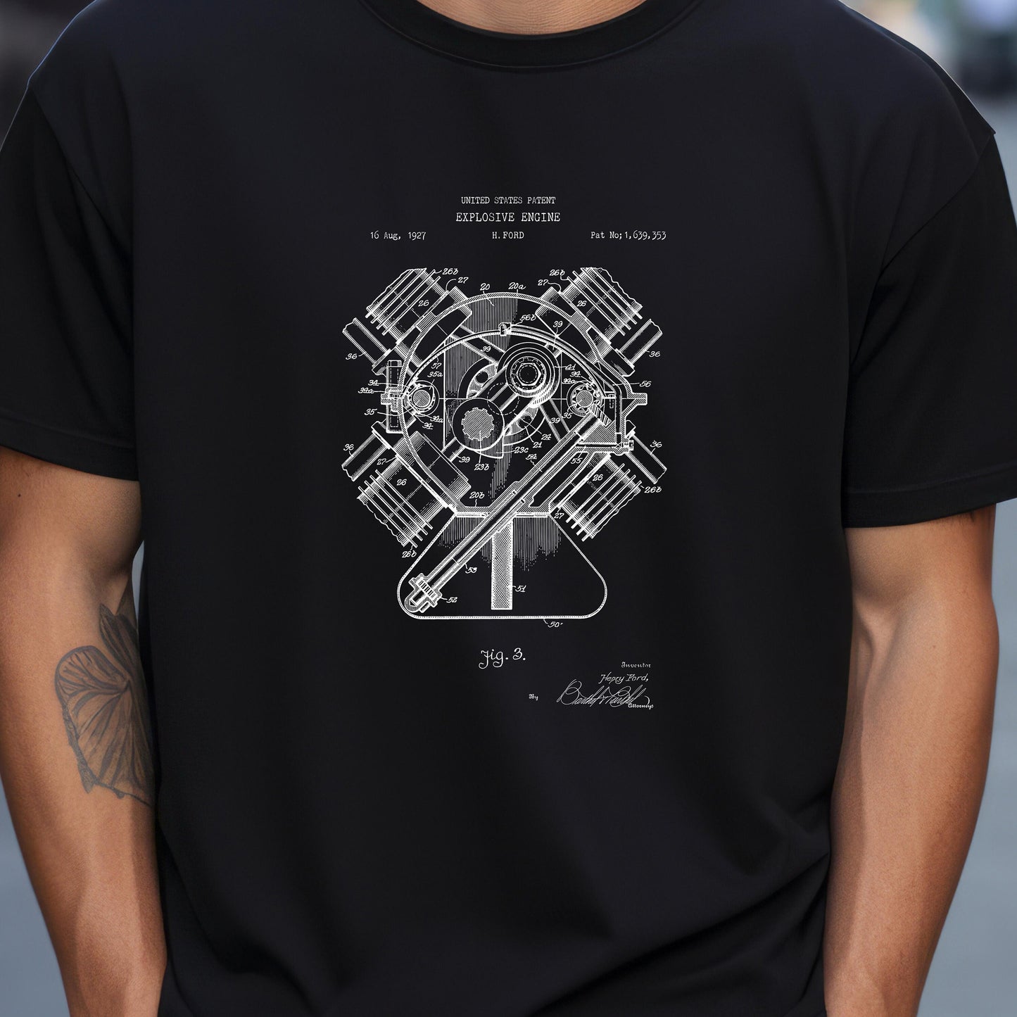 Henry Ford explosive engine design patent from the US Patent Office. perfect gift for mechanic, motorist, petrol head, car driver