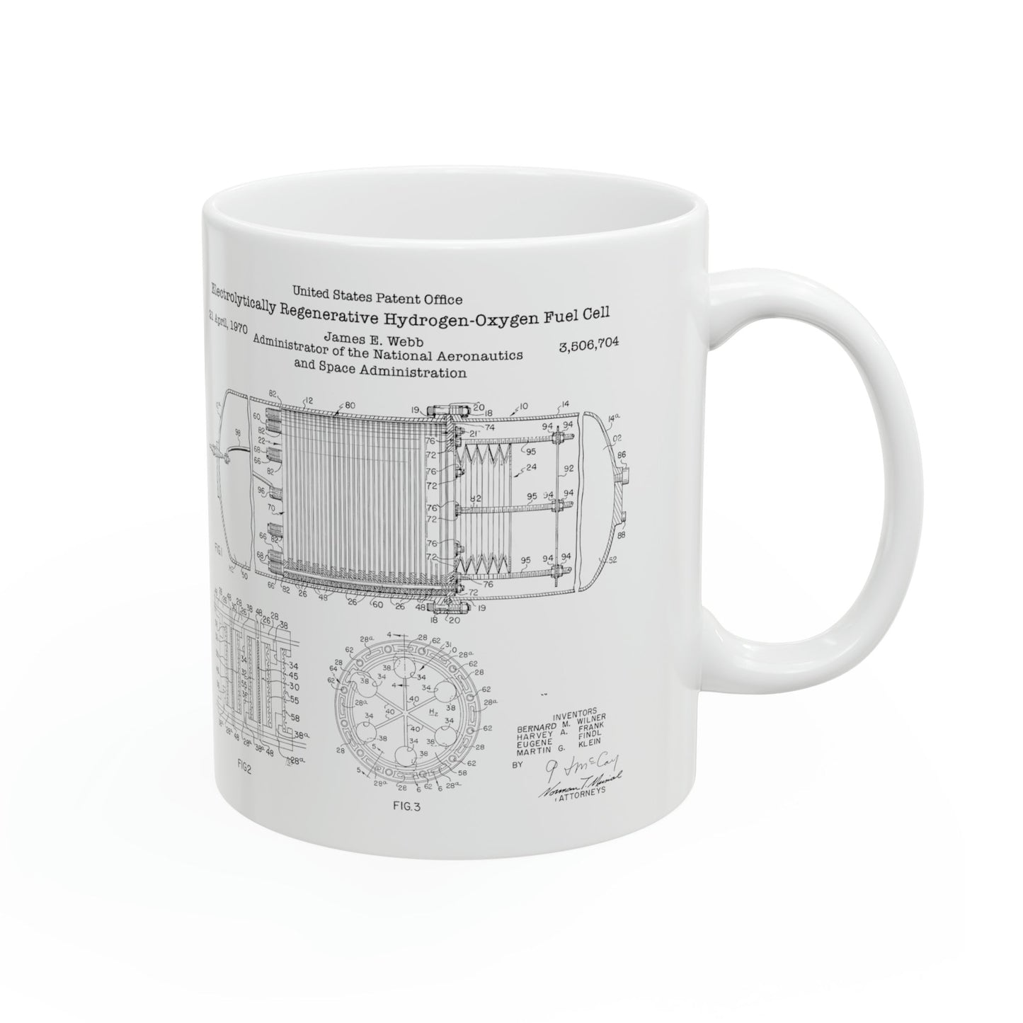 NASA Hydrogen fuel cell patent from the US Patent Office. Perfect gift for any scientist engineer engineering tech technology student