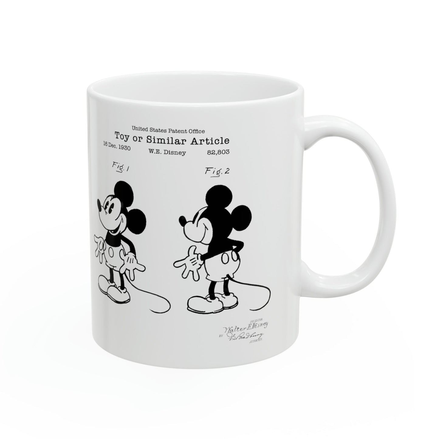 original Mickey Mouse Walt Disney patent design from the US Patent Office. Perfect gift for any animation Disney cartoon movie or film buff