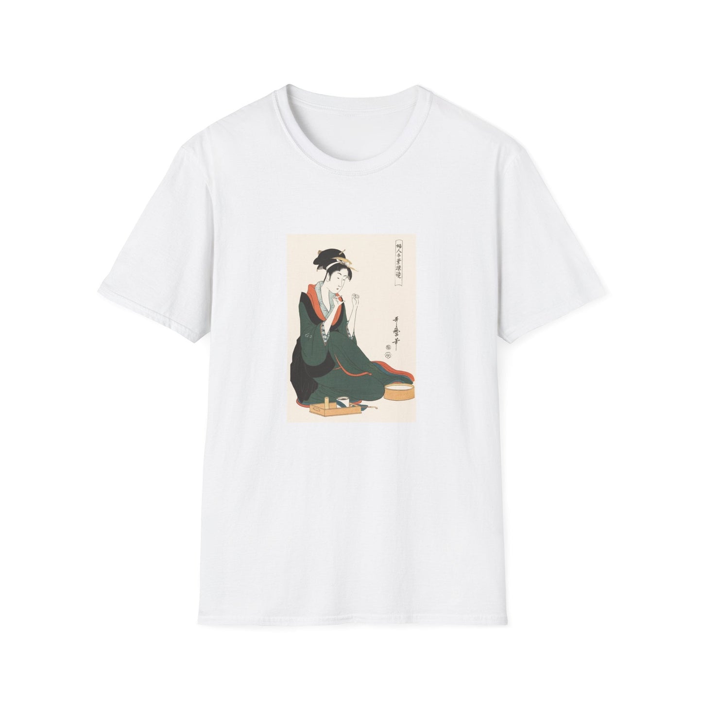 Woman with Thread by Kitagawa Utamaro   Famous Japanese woodblock print T shirt