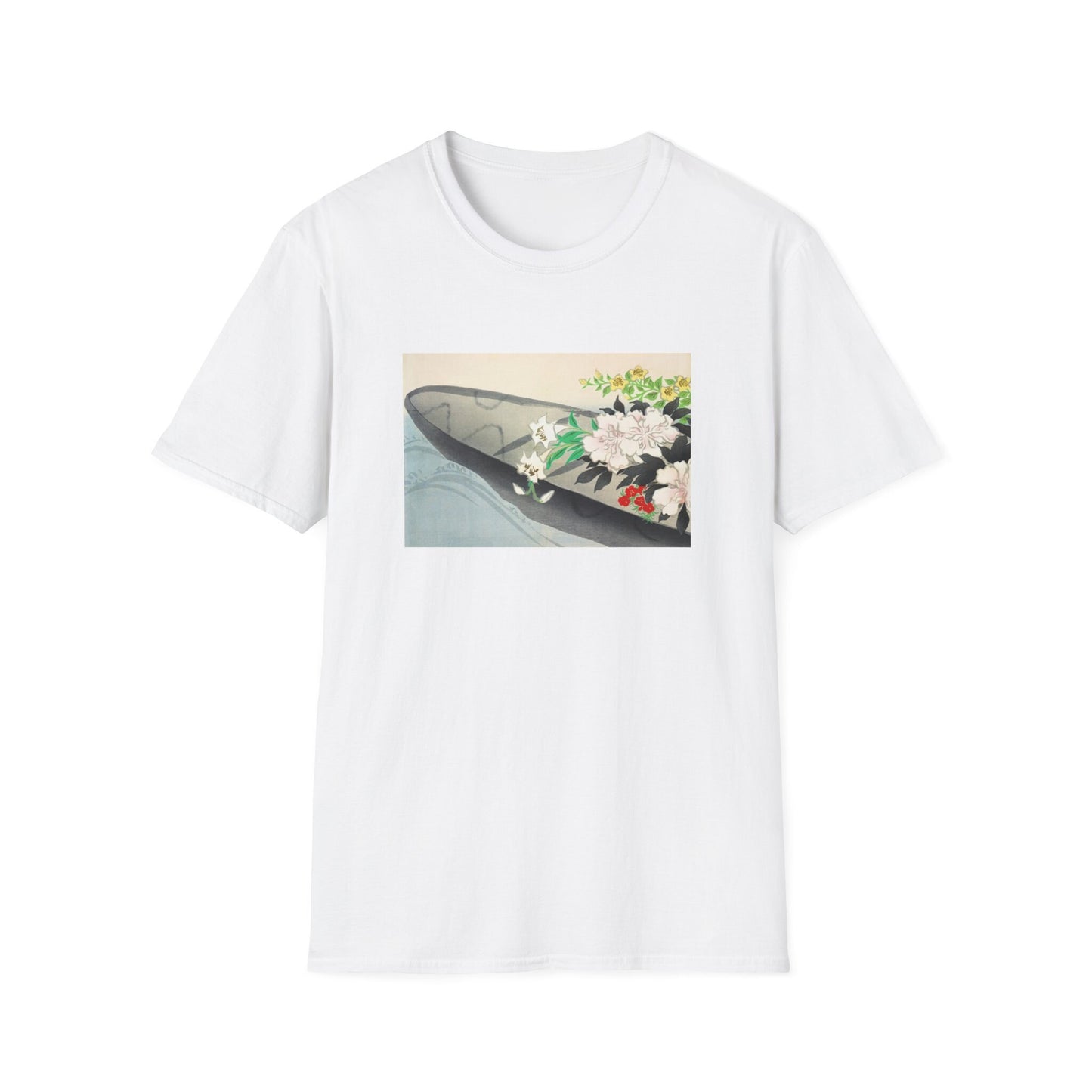 Kamisaka Sekka artist; Flower boat from Momoyogusa Flowers of a Hundred Generations T shirt  from famous Japanese woodblock print