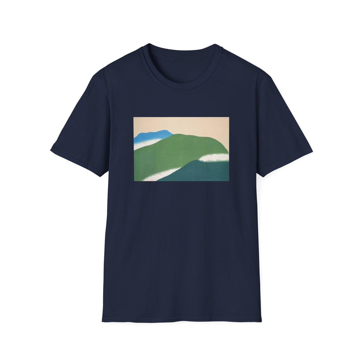 Kamisaka Sekka artist; Green mountains from Momoyogusa Flowers of a Hundred Generations T shirt  from famous Japanese woodblock print