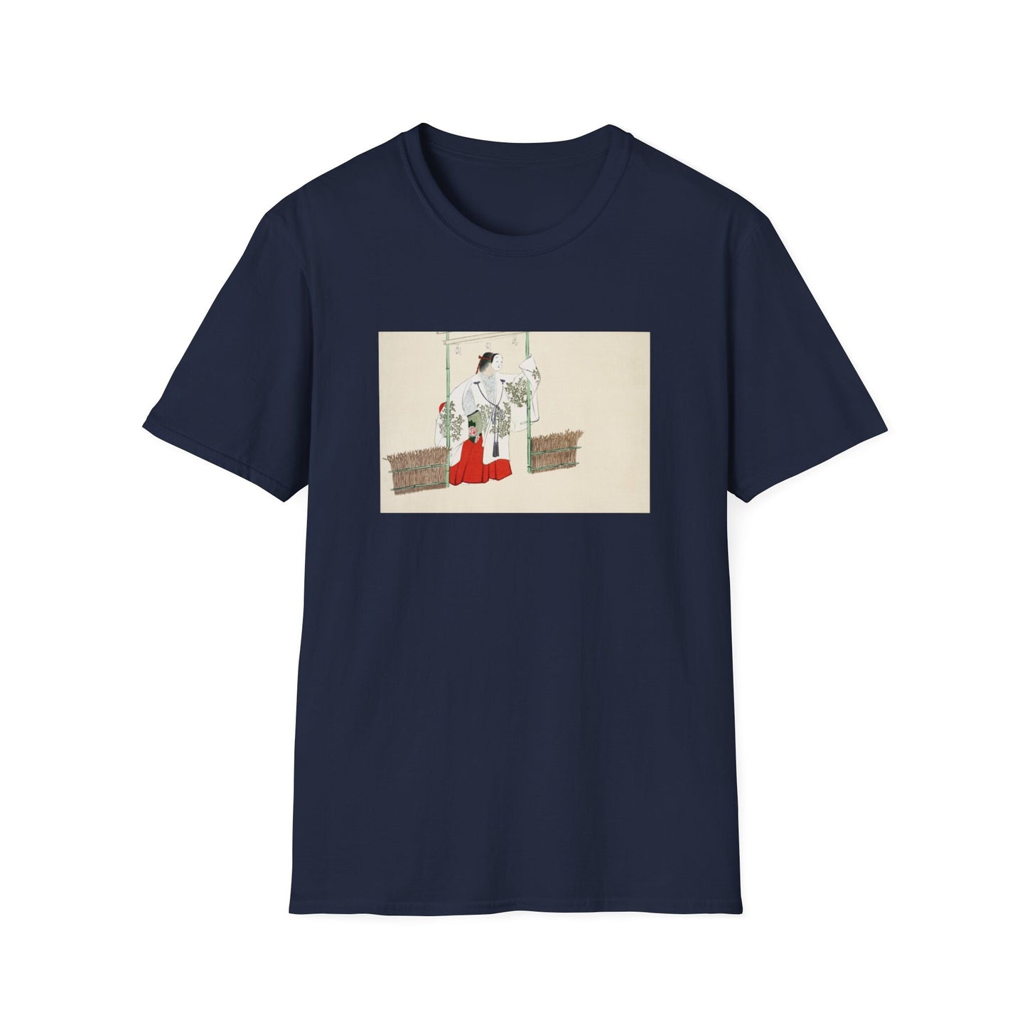 a t - shirt with a picture of a man on a swing