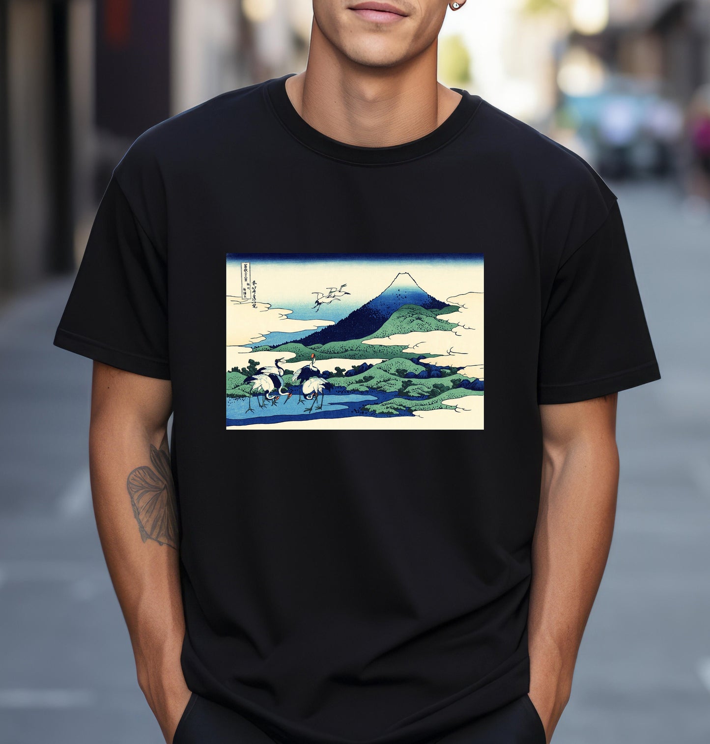 Umezawa in Sagami Province by Katsushika Hokusai view of Mt Fuji T shirt  from famous Japanese woodblock print