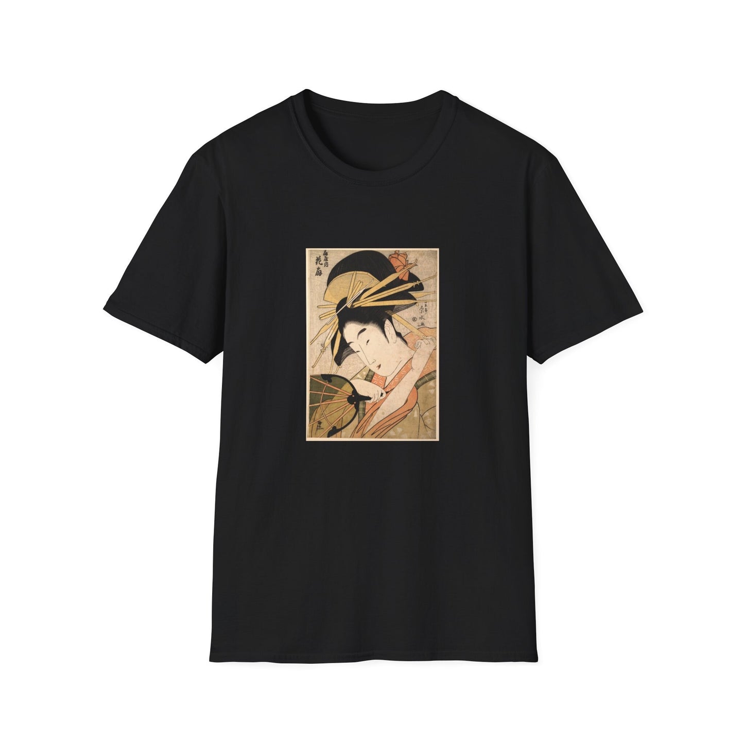 The Courtesan Hanaogi of the Ogiya Brothel (Ogiya no uchi Hanaogi) T shirt from famous Japanese woodblock print