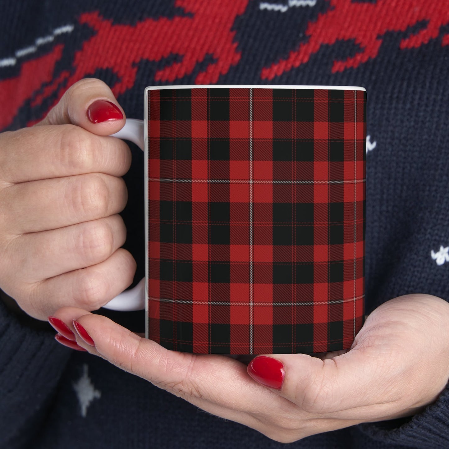 Cunningham clan. The elegant and colourful tartan on this mug is taken from the Scottish Register of Tartans based in Scotland.