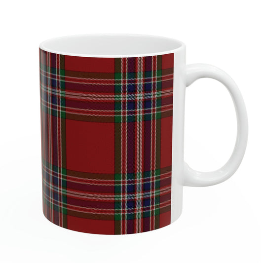 MacFarlane red. The elegant and colourful tartan on this mug is taken from the Scottish Register of Tartans based in Scotland.