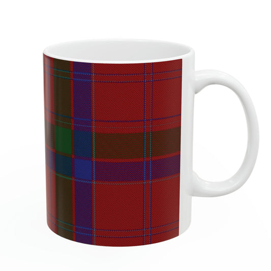 MacGillivary clan. The elegant and colourful tartan on this mug is taken from the Scottish Register of Tartans based in Scotland.