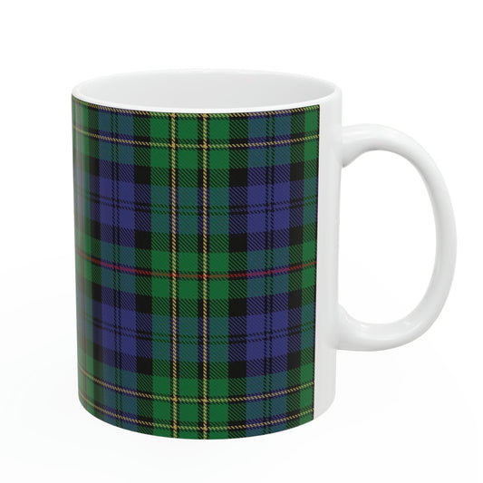 MacEwan clan. The elegant and colourful tartan on this mug is taken from the Scottish Register of Tartans based in Scotland.