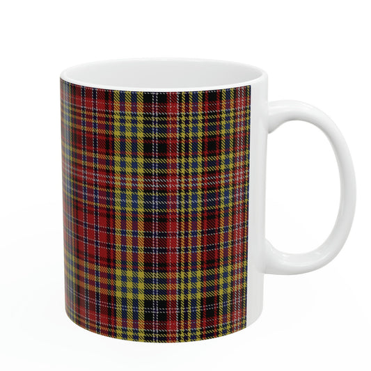 Ogilvie clan 1. The elegant and colourful tartan on this mug is taken from the Scottish Register of Tartans based in Scotland.