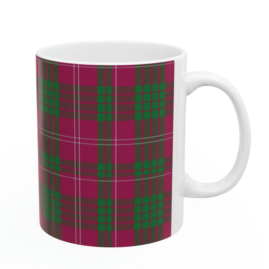 Crawford clan. The elegant and colourful tartan on this mug is taken from the Scottish Register of Tartans based in Scotland.