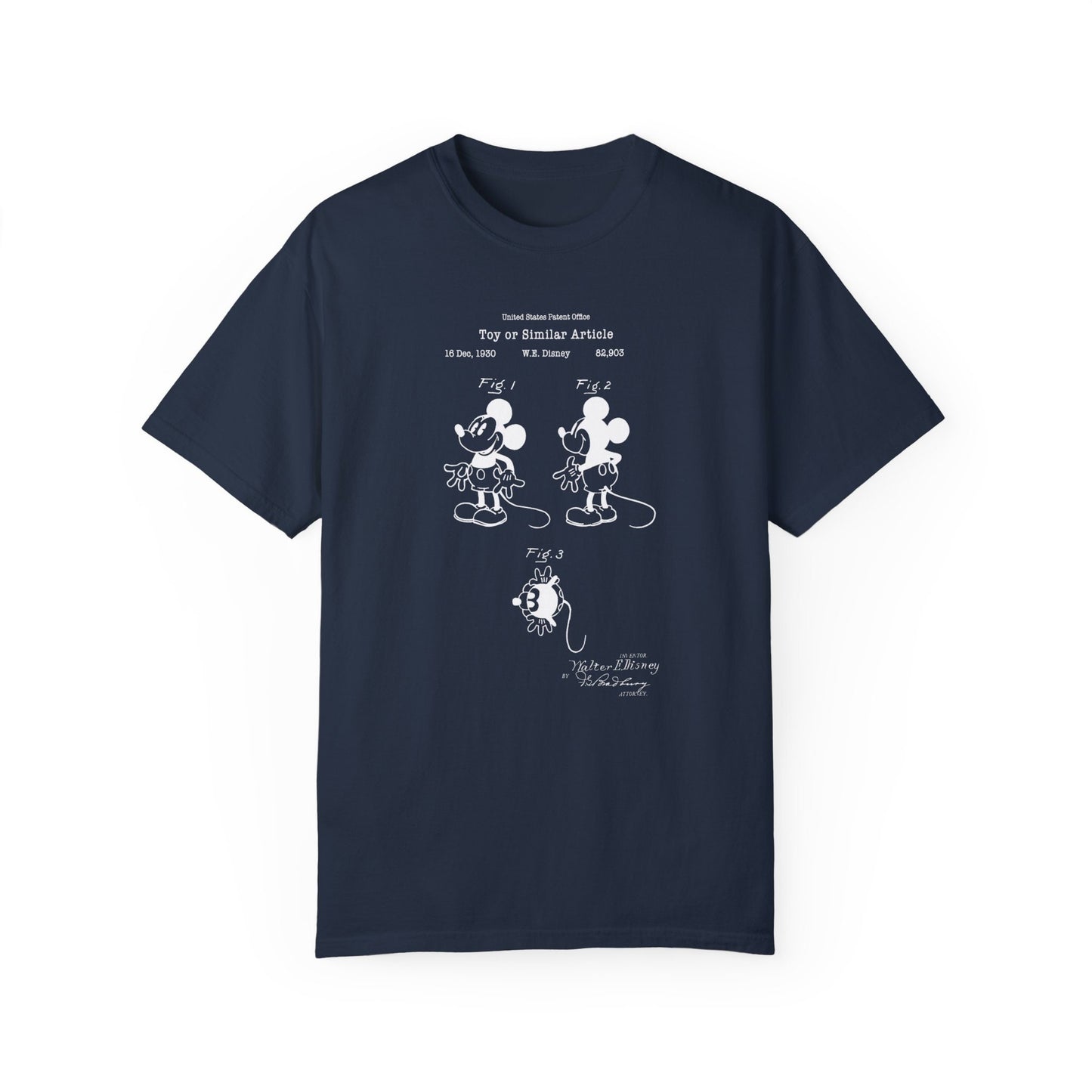 Original Walt Disney Mickey Mouse design from US Patent Office. A quality T shirt perfect for movie lovers, animation, films, Disney