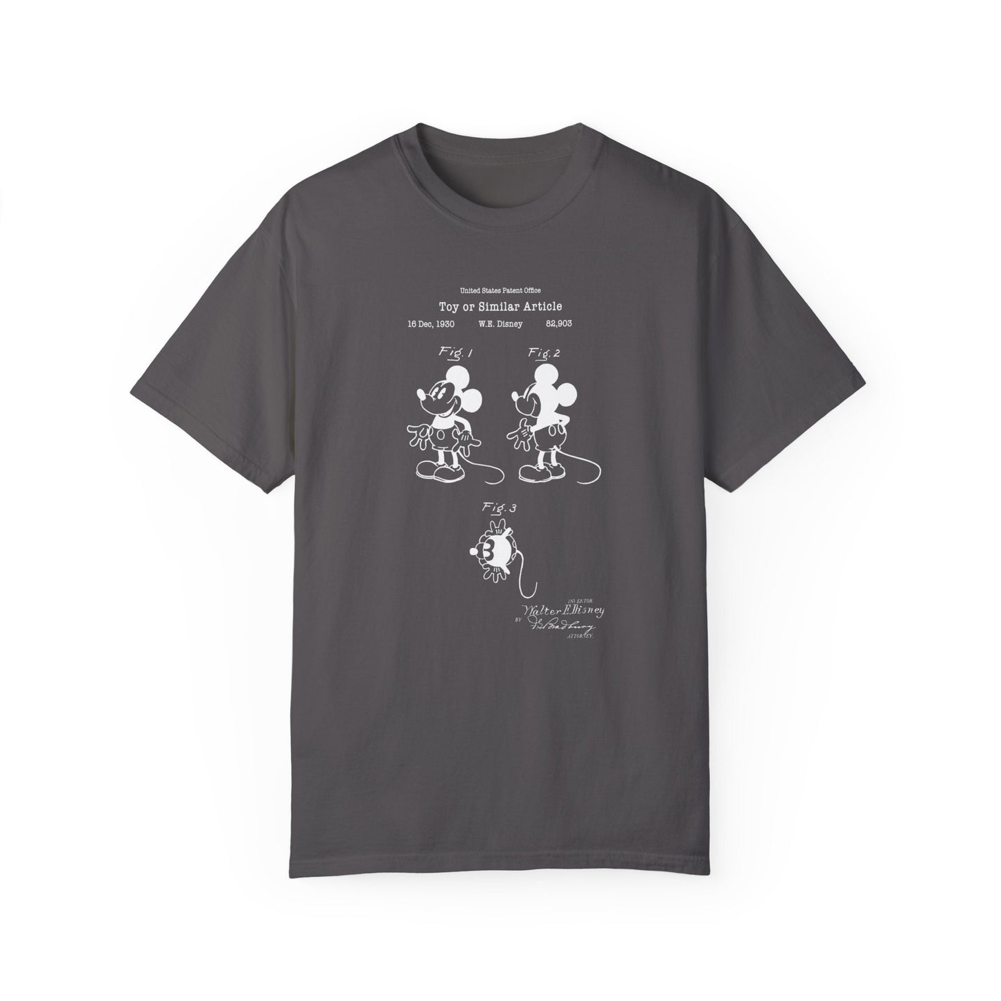 Original Walt Disney Mickey Mouse design from US Patent Office. A quality T shirt perfect for movie lovers, animation, films, Disney