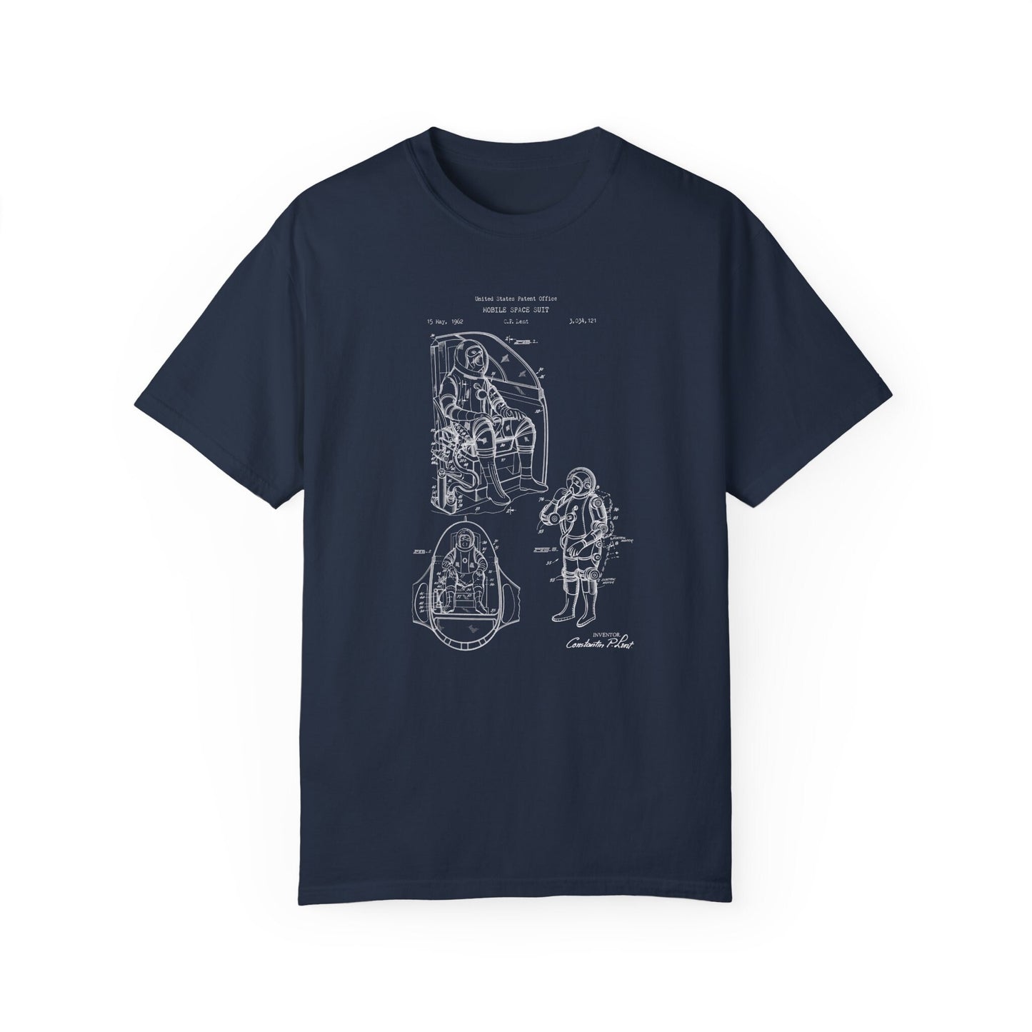 Mobile space suit design T shirt from the US Patent Office . Perfect gift for any with interest in space, aviation, scientist, engineer