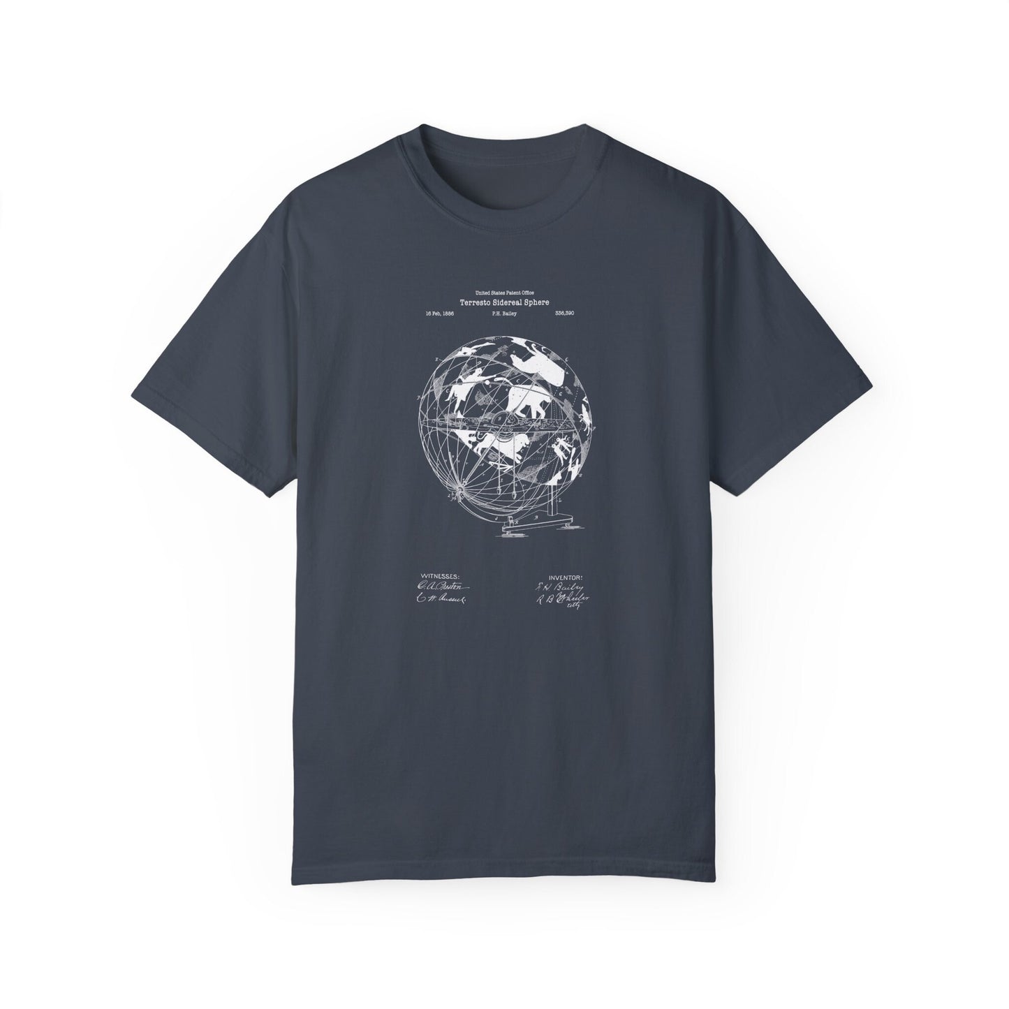 a t - shirt with a drawing of the earth on it