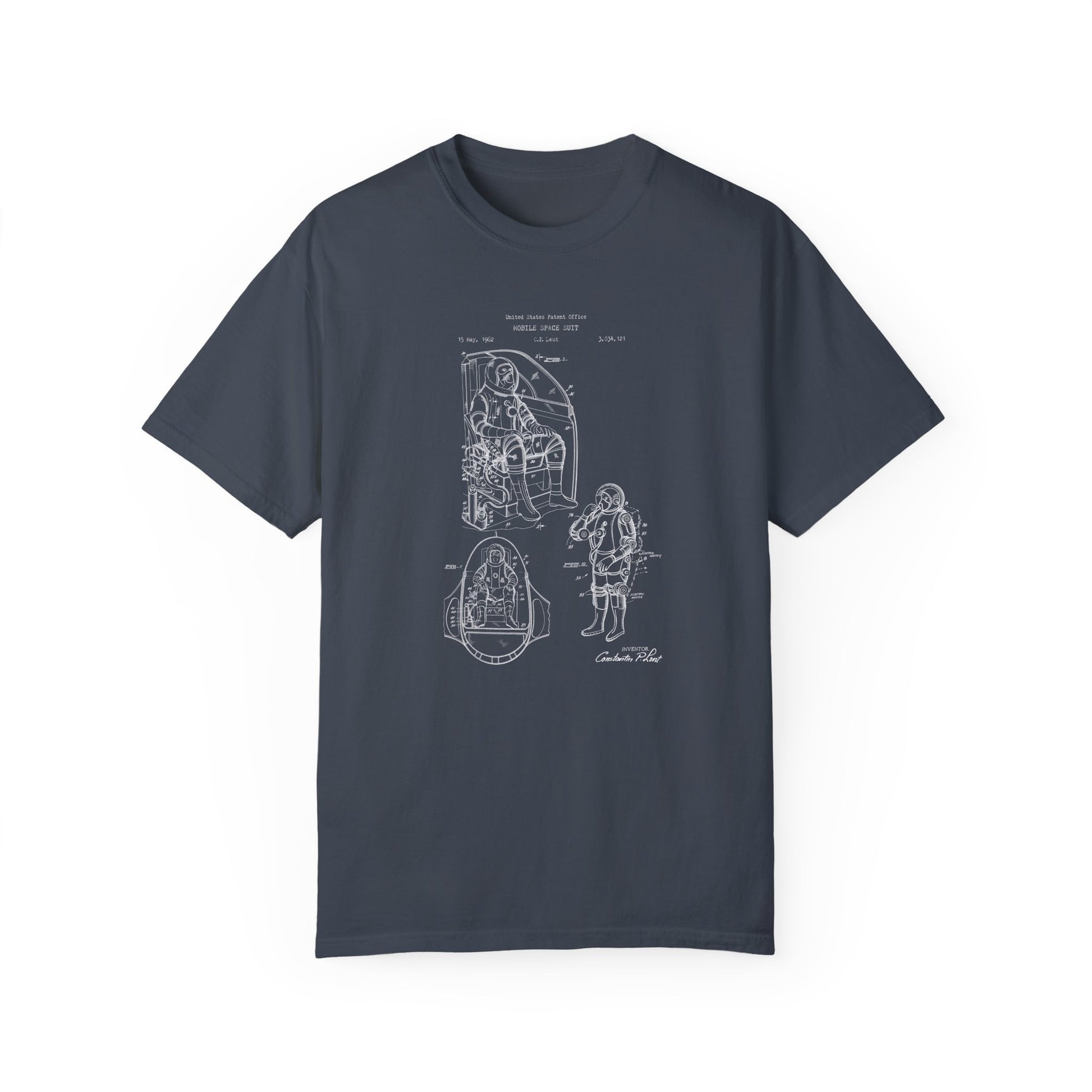 a blueprinted t - shirt with a drawing of a man and a woman