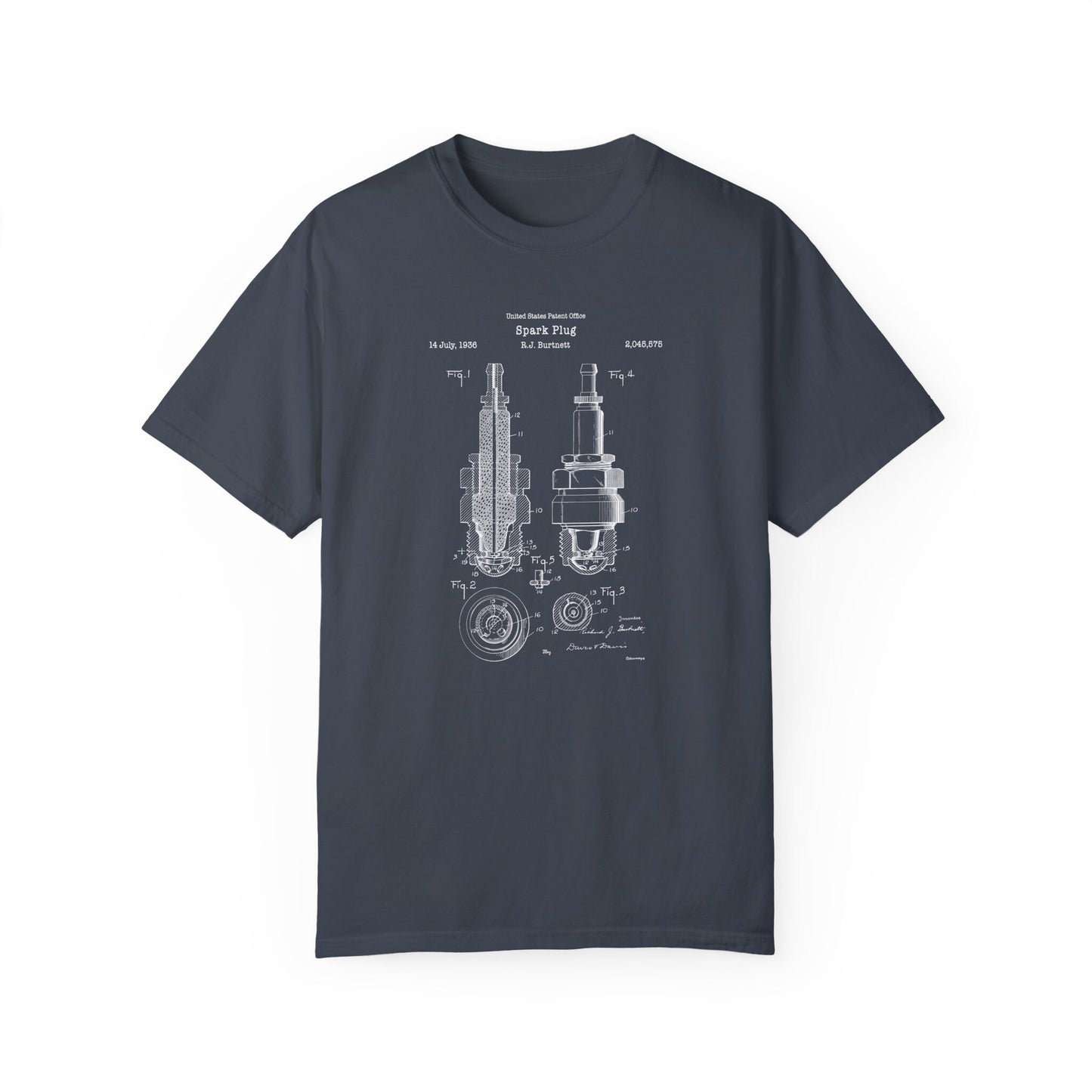 a blueprinted t - shirt with a drawing of a water pump