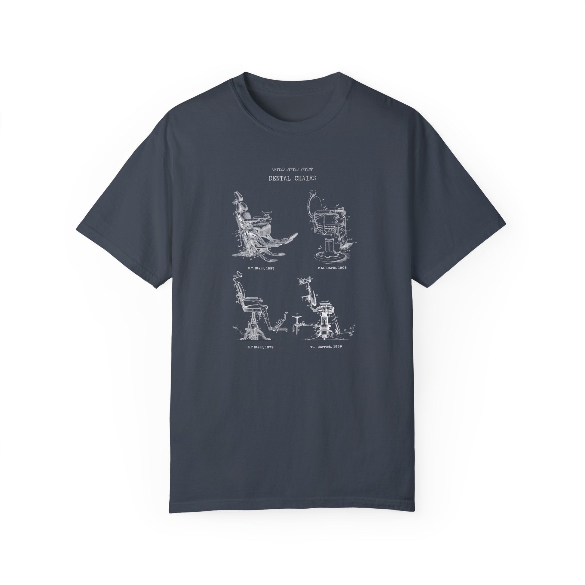 a blue t - shirt with a drawing of a rocking horse